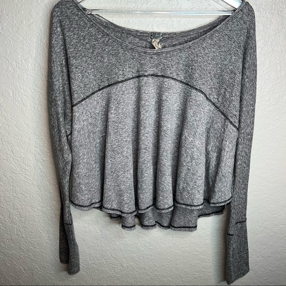 Free People We The Free Drape Boxy Top W/Wide Neck Neck Dolman Long Sleeve - Picture 2 of 10